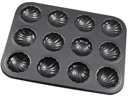 Wedhapy Shaped Baking Tray Pan Baking Mold 12 Cavity Non Stick Madeleine Mold Carbon Steel Cake Mold