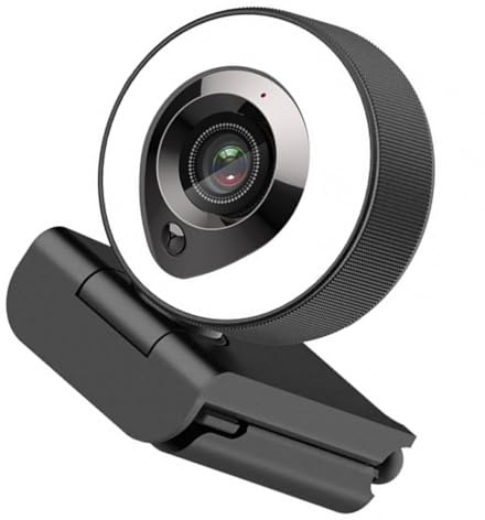 jojofuny Cámara Web USB Negra de 5 Megapíxeles Clip y Resolución 2592x1944 | Plástico, Interfaz USB 2.0, 30 Fps, Distancia Focal 5mm, Cable de 150cm para Aprendizaje en Línea y Directo