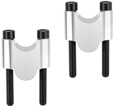 Tunejoy Riser Manubrio per Moto 22 mm Adattatore Morsetto per Manubrio Motocicletta in Alluminio per Motociclette ATV Dirt Pit Bike Argento