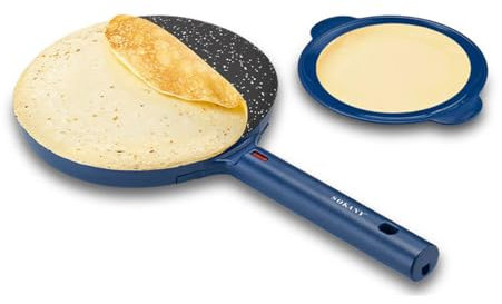 SOKANY SK-07057 Crepiera elettrica con Manico - Crepes Maker, Crêpes Maker Antiaderente, Temperatura automatica, Diametro 20 cm, Piastra Crepes Macchina Portatile