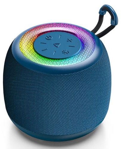 Tisco Enceinte Bluetooth Portable 5.3, Enceinte sans Fil avec Bass Puissantes, Autonomie 24 hrs, Son Surround à 360 degrés, Appairage TWS, TF Carte, Lumière LED, pour Fêtes/Voyage/Extérieur, Noir