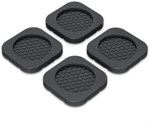 Yuanpgky Almohadillas de goma antivibración para lavadora, secadora, refrigerador, alfombrilla de aumento antideslizante, protector de suelo, reductor de ruido, 60 x 60 x 8 mm (4 unidades)