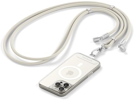 SATECHI OntheGo™ Cable para Móvil, Carga Rápida 60W, Beige | Datos 480 Mbps, cordón ajustable integrado, cable trenzado de 1,5 m, para iPhone, Android