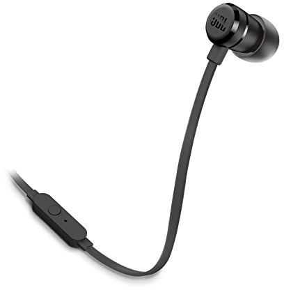 JBL Tune 290 in-ear-hörlurar med trasselfri kabel och hög basprestanda, universell, med 1 fjärrkontroll/mikrofon, svart