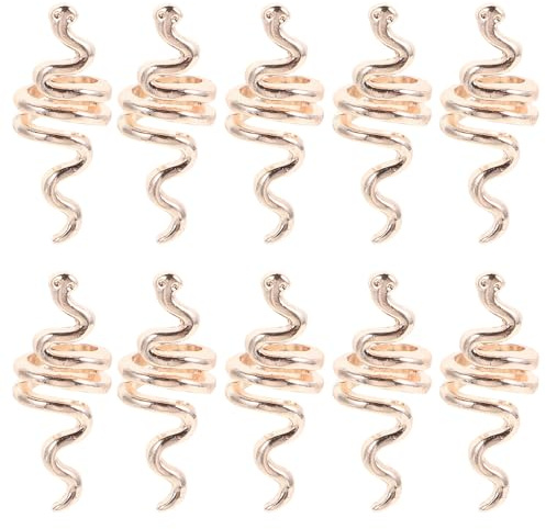 INOOMP Accessoires Cheveux Spirale Maintien Sécurisé et Portable en Alliage Doré Lot de 10 pour Chignons Vintage et Coiffures Punk pour Femmes et Hommes