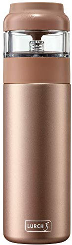 Lurch 240917 Isolierflasche Tee EDS 2 in 1: Thermoflasche und Teezubereiter für grünen und weißen Tee aus doppelwandigem Edelstahl 0,4l, light rose