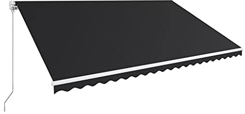 vidaXL Tenda da Sole Retrattile Manuale per Finestra Privacy Schermo Parasole a Scomparsa 500x300 cm in Tessuto PU Antracite Telaio in Alluminio