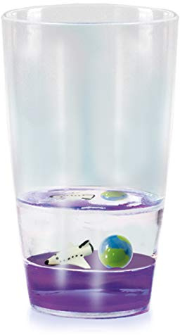 Deluxebase Floatarama Bicchiere - Shuttle Bicchiere in plastica acrilica con figurine di animali fluttuanti. Bicchiere a tema spazio senza BPA per bambini e adulti