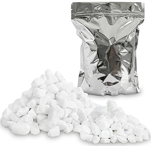 GLOBE ROCKET Natürliche weiße Marmorsteine, 2 kg – Akzentsteine – Kies für Pflanzen – Sukkulentenfelsen