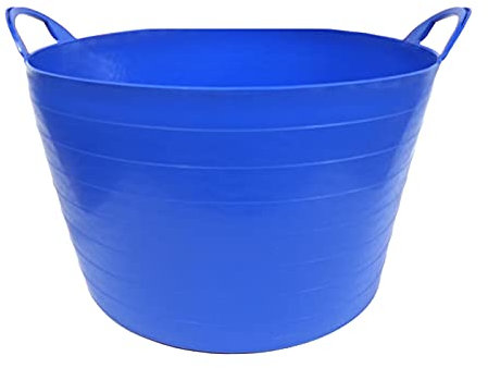 Acan Tradineur - Capazo de plástico 65 litros, 55 x 33 cm, Color Aleatorio. Cesto, Cubo Flexible, contenedor Multifuncional, establo, jardín, alimentación de Animales, Mezcla, Limpieza