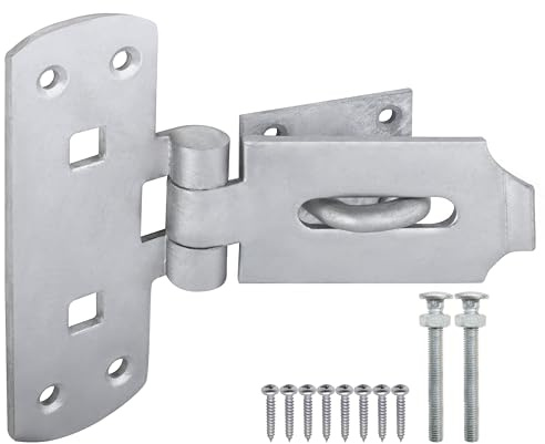 EAI Hasp and Staple Lockable Heavy Duty 150mm 6 Inch Vertical Pattern with Fixing Bolts and Screws - Galvanised