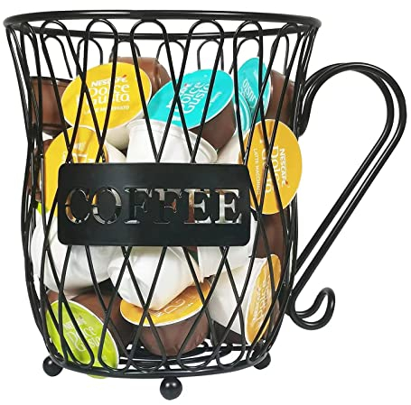 JEBELE Porta Capsule Caffè, Portacapsule Caffè di Grande Capacità, Portaoggetti per Caffè da 50 Capsule, Tazzone Porta Cialde Caffè per Bancone, Casa, Ufficio
