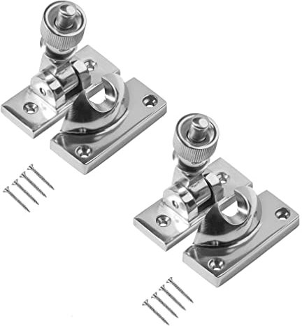 TERF® Traditional Polished Chrome Sash Window Lock Fastener Brighton Pattern With Fixing Screws For Wood Aluminium UPVC Vinyl Frames - Pack of 2