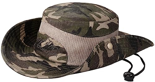 Obling Sonnenhut Herren Damen UPF 50+ Schutz Atmungsaktiv Quick Dry Fischerhut Outdoor Hut Faltbar Wanderhut Buschhüte Hut (Camo)