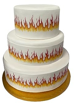 Orange Trading Dartmouth LTD A4 Edible Decor Icing FIRE Border Edible Cake Topper Decoration
