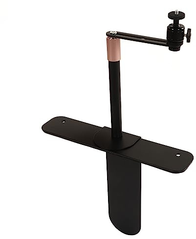 Soporte de Proyector, sofá de Cabecera Soporte de Proyector, Soporte de Escritorio, Rotación de 360 Grados, Base Enchufable, 24cm a 40cm de Altura Ajustable, Rosca de 1/4in (Negro)