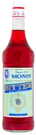 MONIN Sirup Bitter 1,0 l | Sirup mit Bitterorange und Kräutern - ideal für Cocktails, Aperitifs, Spritz Drinks und moderne Mixology