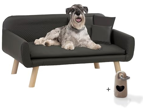 Rohrschneider Hundesofa | Hundebett Leder| Hundecouch | Mini Sofa für Hunde | Hundebett XXL | Kuschelbett Hund
