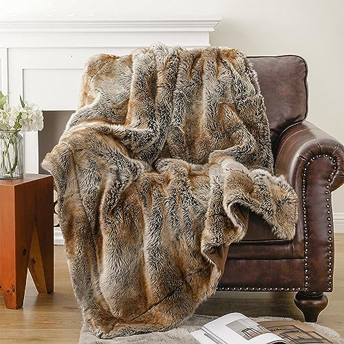 AMZZHAO Flauschig weiche Kuscheldecke Felldecke Tagesdecke Felloptik Webpelzdecke Überwurfdecke Fellimitat Gemütlich Weich Flauschig Dick Elegant,für Sofa und Bett