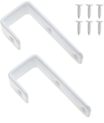 LT Easiyl Haken für Bettleiter mit PVC-Beschichtung – J-Haken aus robustem Metall für Etagenbetten, Zwischenböden und Leitern, Weiß, 2 Stück