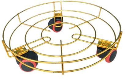 Milageto Pflanzenroller mit Rollen, Topfrollerhalter, Pflanzwagen für drinnen und draußen, Gold