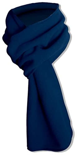 ZEPFJHE Écharpe tendance en polaire chaude douce et légère de couleur unie écharpes foulards pour l'automne et l'hiver pour femmes, hommes, filles, garçons, bleu marine, M