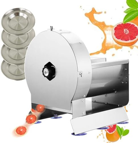 forplubossmmp Cortadora De Verduras Eléctrica Comercial De 0 A 0,5 Pulgadas | Máquina Trituradora De Verduras | Cuchillos Y Rebanadoras Eléctricas | Rebanadora De Alimentos De Acero Inoxidable,Round