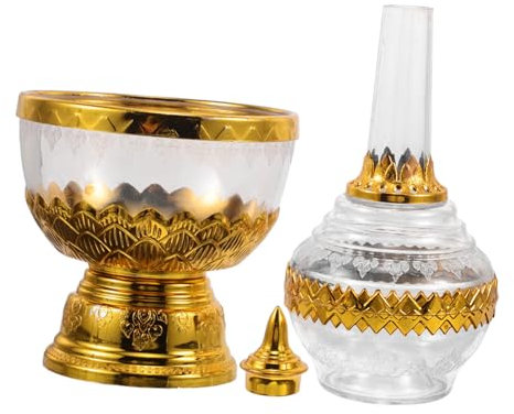 TOPBATHY Holy Water Bottle Drip Cup Baptism Vessel Tabletop Offerings for Prayer Home Temple Use Religious Decor