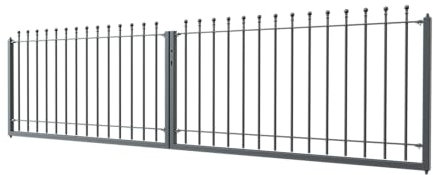ELEO Hoftor Ancona anthrazit schwarz - 1x4 m Doppelflügeltor aus Metall für die Einfahrt handgeschmiedet Schmiedeeisen wetterfest pulverbeschichtet - Großes Zauntor massiv für den Eingang
