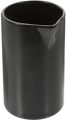 Pichet en Céramique Mini à Bec Fin pour Lait Café Maison | Noir, Prise en Main Facile, Bec Verseur Unique, Usage Maison ou Café, pour Servir Lait et Crème