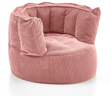 Homes & Jones Sitzsack Snuggle Kids – Bequemer Cord-Sessel mit Rückenlehne – Perfekter Loungesessel für gemütliches Wohnen und Kinderzimmer