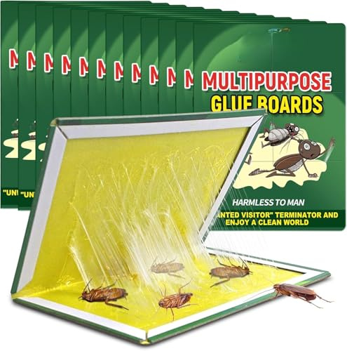 Sticky Pest Traps – 6 Pack Extra-Strong Stickypads Large Foldable Glue Board Traps for Effective Insect Control, Ideal for Indoor & Outdoor Use in Kitchen, Garage, and Garden (6)