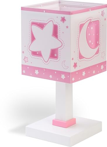 Dalber Kinder Tischlampe Moonlight Rosa Mond Sterne 63231NS G4 LED | Nachtlicht; 4W LED; Glühbirne enthalten