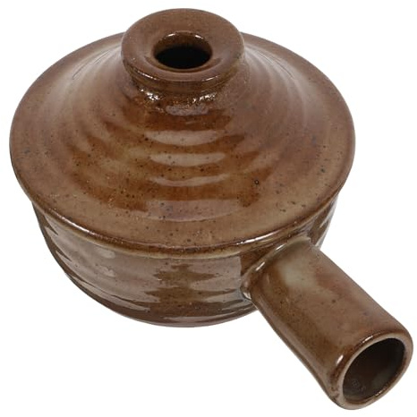 GALPADA Cazuela de Barro para Microondas con Tapa, Olla para Cocinar Sopa y Arroz, Cazuela Doméstica de Cerámica Resistente al Calor, Práctica para Guisar y Estofar, Adecuado para Cocina