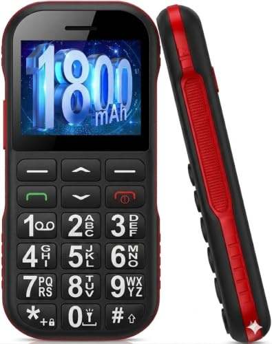 Usteetic Senior Mobile Phone,Big Button Mobile Phone for Elderly,Dual SIM Easy to Use Basic Cell Phones with Big Buttons, SOS Button, 1.77 Display, Speed Dial, 1800mAh Battery, Type C, Black