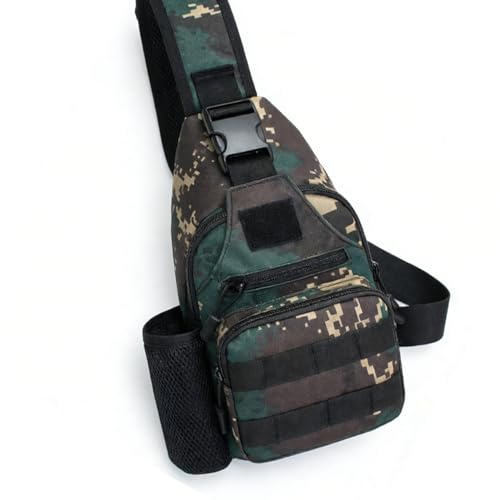 Alomejor Slingväskor, Bröstryggsäck i Canvas med Flera Justerbara Remmar, Lätt Resesäck för Fiske och Cykling (Camo)