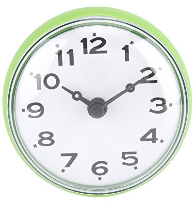 Zerodis Saugnapf Wasserdicht Runde Mini Wanduhr Dekoration Für Badezimmer Küche Wohnzimmer Schlafzimmer(Grün)