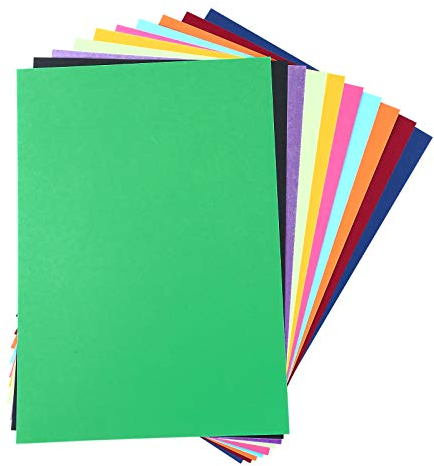 DIN A3 Buntpapier 50 Blatt Tonkarton 10 Farbe 180gsm Tonpapier zum Basteln Gestalten DIY Fotokarton für Kinder