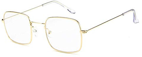 Sunglasses Modische Sonnenbrille Damen Herren Brillen Metall Sonnenbrillen Klare Linsenrahmen Gold Square Fame Brille Op