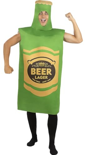Funidelia Bierflaschen Kostüm grün für Herren, Einheitsgröße Trinken, Alkohol - Verkleidung für Erwachsene für Partys, Karneval und Halloween