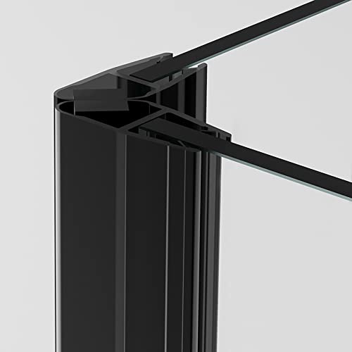 Magnetdichtung für Duschtüren Set schwarz I 190cm Magnetduschdichtung 90 Grad I Duschdichtung Magnet 6mm 7mm 8mm Glastür I Eckdusche Ersatzdichtung magnetisch