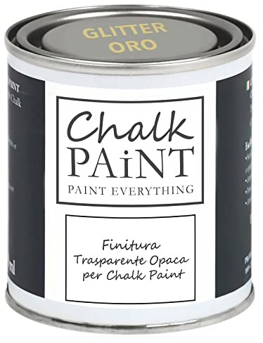 CHALK PAINT Glitter ORO für alle Oberflächen - 250ml Matte Farbe auch für Möbel aus Holz & Wände - Holzfarbe und Möbelfarbe für Innen & Außenbereich