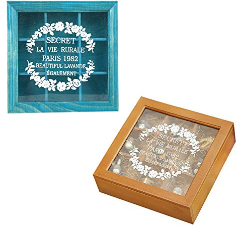2 cajas de té elegantes de madera de 9 secciones con compartimentos para almacenamiento de especias, cosméticos y joyas