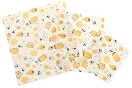 ifundom 3pcs Beeswax Food Wraps Reusable Fresh-Keeping Cloth Food Preservation Cloths Fabrics Packing for Household Use