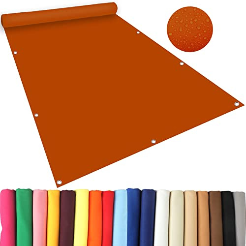 Voile D'ombrage Imperméable Rectangulaire 3.5 x 4.5 m Filet D'ombrage, Bache Ombrage, Filet Dombrage Rectangle 100% Ombrage UV Protection pour Jardins/balcons/terrasses, Orange