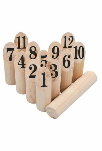 BaraSh Kubb Spielset Holz Gruppenspiele Erwachsene Strandspiele FüR Familien