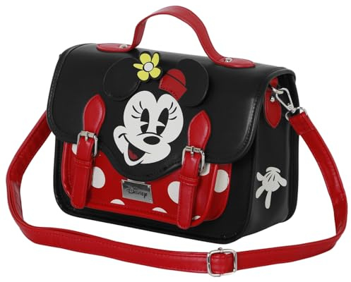 Disney Minnie Maus Face-Satchel Rucksack-Schultertasche, Mehrfarbig, 27 x 19 cm