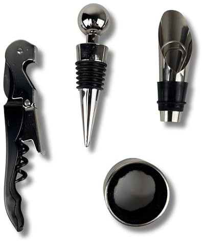 HITOPSELLER Kit de abrebotellas para vino, tapón y anillo antigoteo, idea de regalo