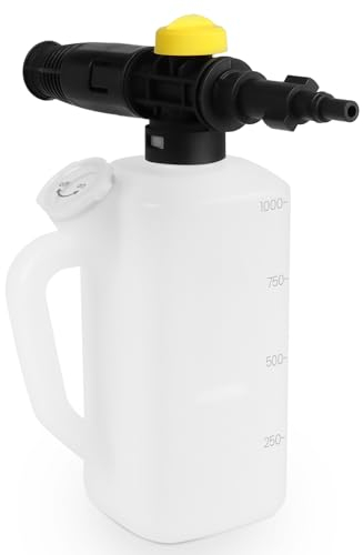 DERASL 1L Adjustable Snow Foam Lance - Compatible with Lavor, Parkside, Spear and Jackson Pressure Washers, Includes Shampoo Measuring Cup