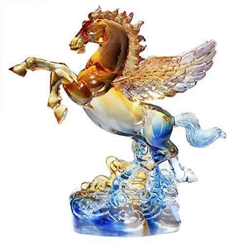 Skulpturen Statuen Kristall Glas Pferd Statue Deko, Figuren Tiere Pferdeskulptur Skulptur Home Office Schreibtisch Dekorative Verzierung,Natural